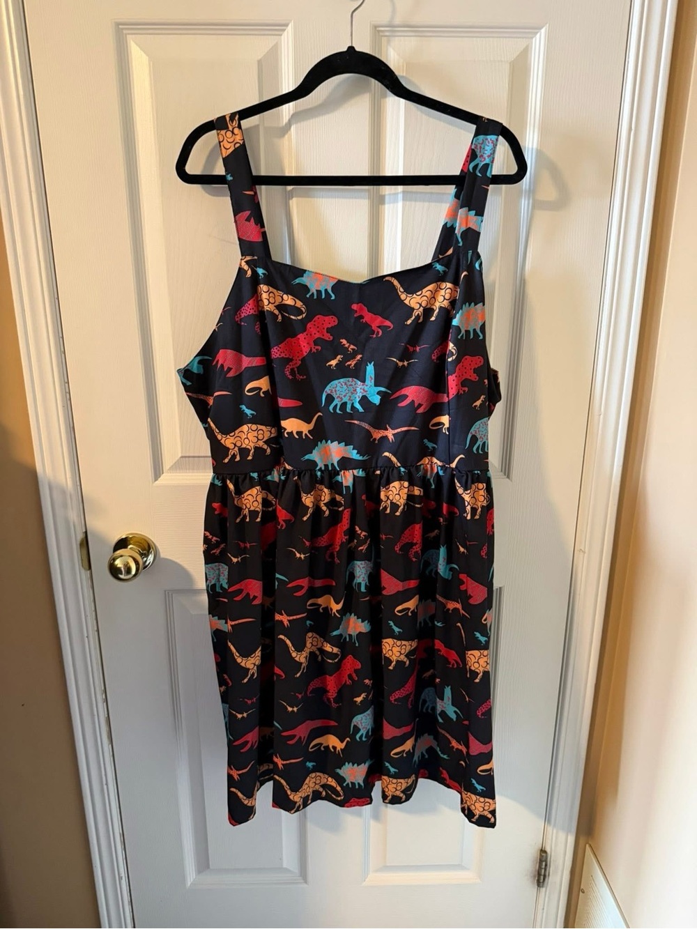 SHEIN Curve Dinosaur Print Smocked Back Dress – 3XL